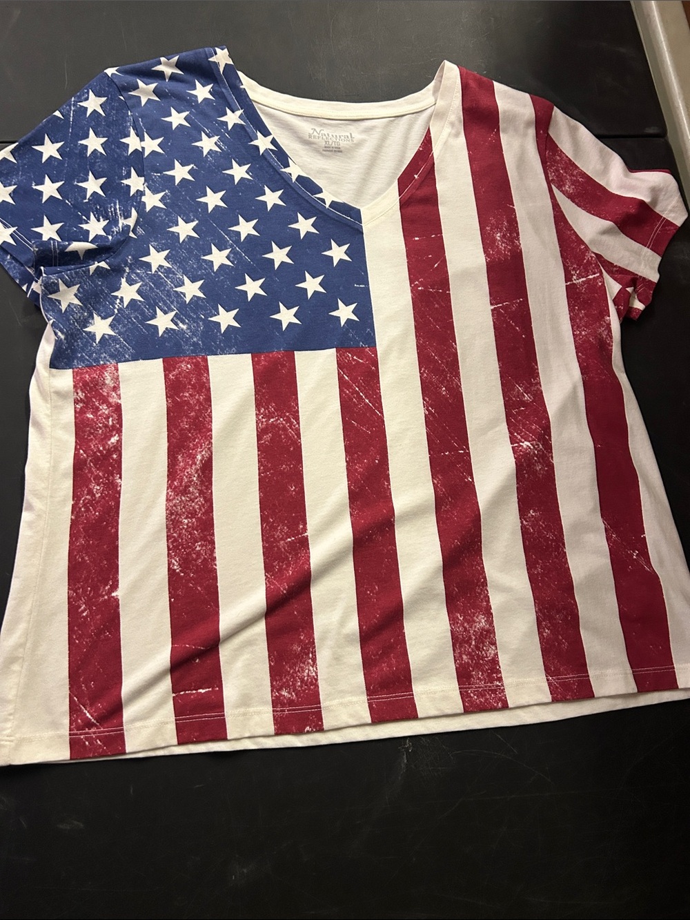SHIPS SAME OR NEXT DAY! Natural Reflections womens - Red, White & Blue Flag